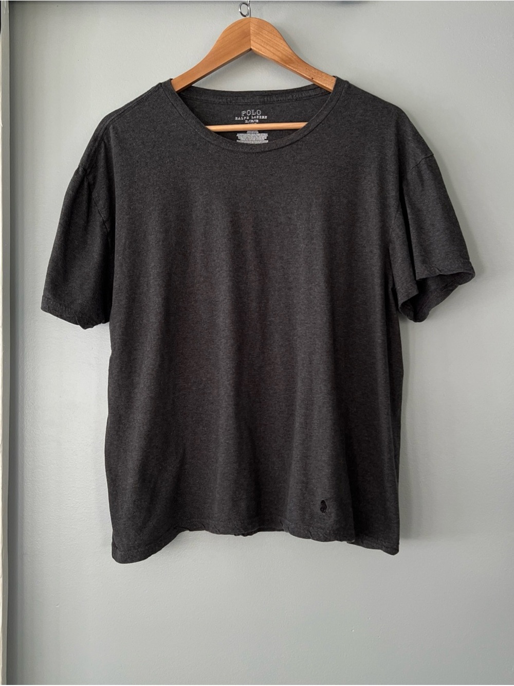 Polo by Ralph Lauren Charcoal Gray Crew Neck Classic Fit 100% Cotton Tee